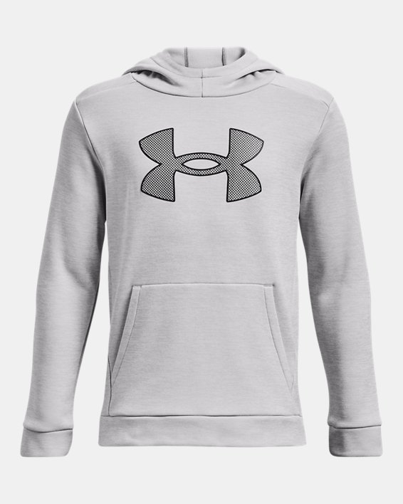 Boys' Armour Fleece® Big Logo Hoodie, Gray, pdpMainDesktop image number 0